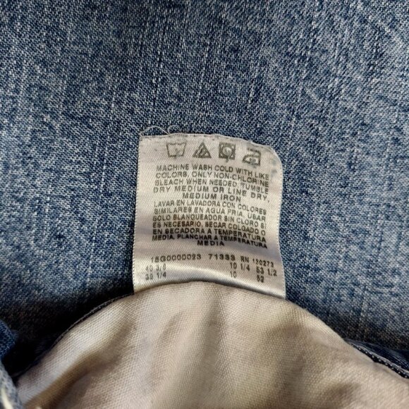 Wrangler Carpenter Mens 38 Blue Denim Jean Work Cargo Shorts Distressed - Picture 7 of 12